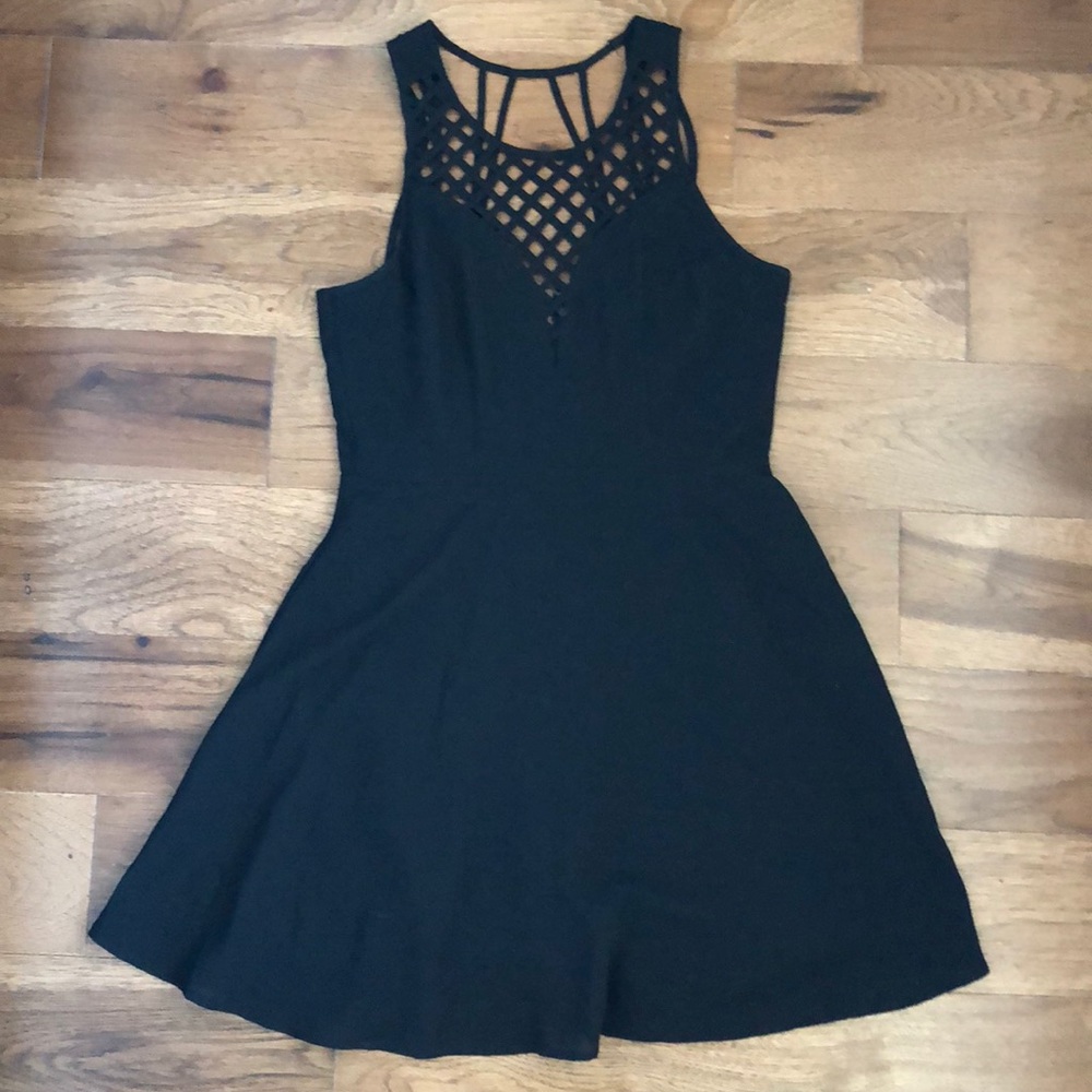 Black strappy skater style dress